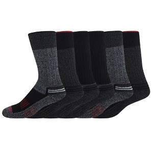 Dickies Men's 6pk Outdoor Navigator Crew Socks - Black 6-12: Midweight Knit, Tagless, Machine Washable, Tumble Dry - 1 of 1