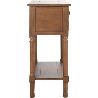 Primrose Warm Brown 3-Drawer Console Table with Open Shelf