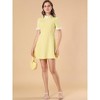 Allegra K Women's Summer Ruffle Neck Lace Panel Short Sleeve Check Gingham Dress - 3 of 4