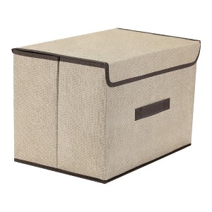 REGALWOVEN Collapsible Clothes Books Organizing Fabric Storage Bin with Lid and Handle 1Pc - 1 of 4