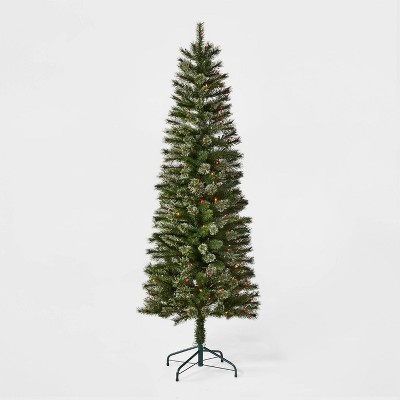 6ft Pre-lit Artificial Christmas Tree Virginia Pine with Multicolored Lights - Wondershop™