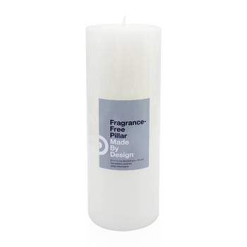 8" x 3" Unscented Pillar Candle White - Made By Design™