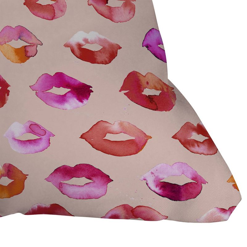 Ninola Design Sweet Pink Lips Square Throw Pillow Pink - Deny Designs, 4 of 6
