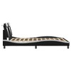 vidaXL Bed Frame with Headboard - Black and White, Full Size, Plywood Slats, Faux Leather, Stylish Design, Bedroom - 4 of 4