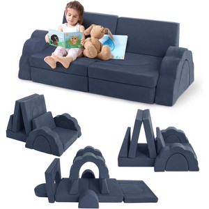 11pcs Modular Kids Play Couch, Children Sectional Sofa Floor Toddler Couch for Kids Creative Play, Convertible Foam Floor Sofa for Playroom Bedroom - 1 of 4