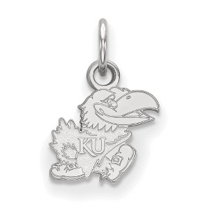 Black Bow Jewelry 10k White Gold Kansas Jayhawks NCAA Extra Small Pendant - 1 of 3
