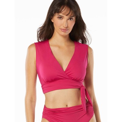 Carmen Marc Valvo Cap Sleeve Side Tie Bikini Top
