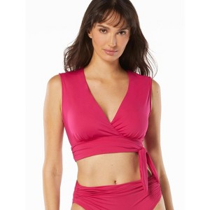 Carmen Marc Valvo Cap Sleeve Side Tie Bikini Top - 1 of 2