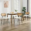 TYBOATLE Dining Chairs Set of 2, Mid-Century Modern Rattan Back Chairs with Black Faux Leather, Metal Legs, Boho Cane Chairs for Dining Room - 4 of 4