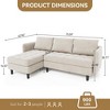 Convertible Sectional Sofa, L-Shaped Chenille Sofa Couch with Hidden Storage, Small Couch for Living Room, Reversible Apartment Sofa for Small Space - 3 of 4
