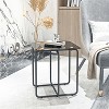 NicBex Modern 39.37" Rectangle Coffee Table with Tempered Glass Top and Metal Cross Legs for Living Room and Bedroom - 3 of 4