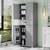 NicBex Tall Bathroom Storage Cabinet with Adjustable Shelves,Door Cabinets&1 Drawer,Freestanding Cabinet with Anti-Tipping Device for Bathroom - 3 of 4