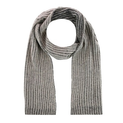 Ctm Men's Ribbed Knit Mixed Wool Scarf, Cream : Target