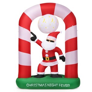 Tangkula 7.5 FT Inflatable Santa Claus Archway Santa Christmas Decorations - 1 of 4