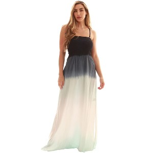 Riviera Sun Womens Maxi Dress  Smocked Adjustable Strap Long Sundress  Summer Dresses - 1 of 4