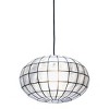Storied Home Oblong Capiz Ceiling Light White and Black: ETL & UL Listed, Iron Body, Oval Shade, 60W, Modern Pendant - 4 of 4