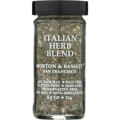 Morton & Bassett Italian Herb Blend, Salt Free, Non GMO, 0.8 Ounces (Pack Of 3)