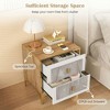 Resenkos Versatile 2-Drawer Nightstand, Stylish Side Table with Practical Organization, Natural + Golden + White Brown - 3 of 4
