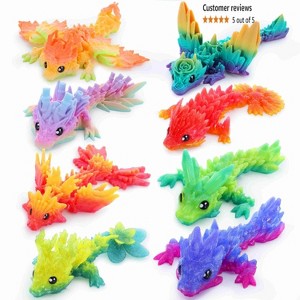 Joyfy 8 Pcs 3D Printed Dragon Flexible Articulated Dragon Fidget Toys Desk Decor, Autism Stress Relief Fidget Toys for Kids Birthday Gift Pinata - 1 of 4