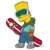 Men's The Simpsons Cool Bart Snowboard T-Shirt - 2 of 4