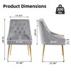 DYHOME Modern Dining Chairs Set of 4, Mid Century Dining Chairs with 5.12” Cushions, Velvet Upholstered Dining Chairs with Back Pull Rod - 3 of 4