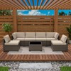 UPTIOT 7-Piece Wicker Outdoor Patio Conversation Sofa Set - 4 of 4