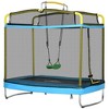 Qaba 3-in-1 Trampoline for Kids, 6.9' Kids Trampoline with Enclosure, Swing, Gymnastics Bar, Toddler Trampoline for Outdoor/Indoor Use, Light Blue - 4 of 4