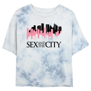 Junior's Women Sex and the City Night Cityscape Logo Crop T-Shirt - 1 of 4