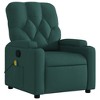 vidaXL Massage Recliner Chair Dark Green Fabric - image 3 of 4