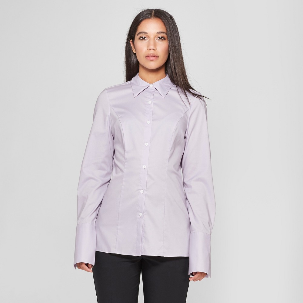 Women's Long Sleeve Fitted Button-Down Collared Shirt - Prologue Purple S was $24.98 now $11.24 (55.0% off)