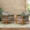 KTMBDW Patio Club Chair with Handwoven Rope Accents & Curved Backrest - Boho Patio Lounge Chair with Cushions for Porch, Garden - 2 of 4