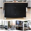 NicBex Modrn Kitchen Island with Drop Leaf & Adjustable Shelves,Rolling Kitchen Cart with Wheels & Drawers,Storage Cabinet Folding Dining Table - 4 of 4