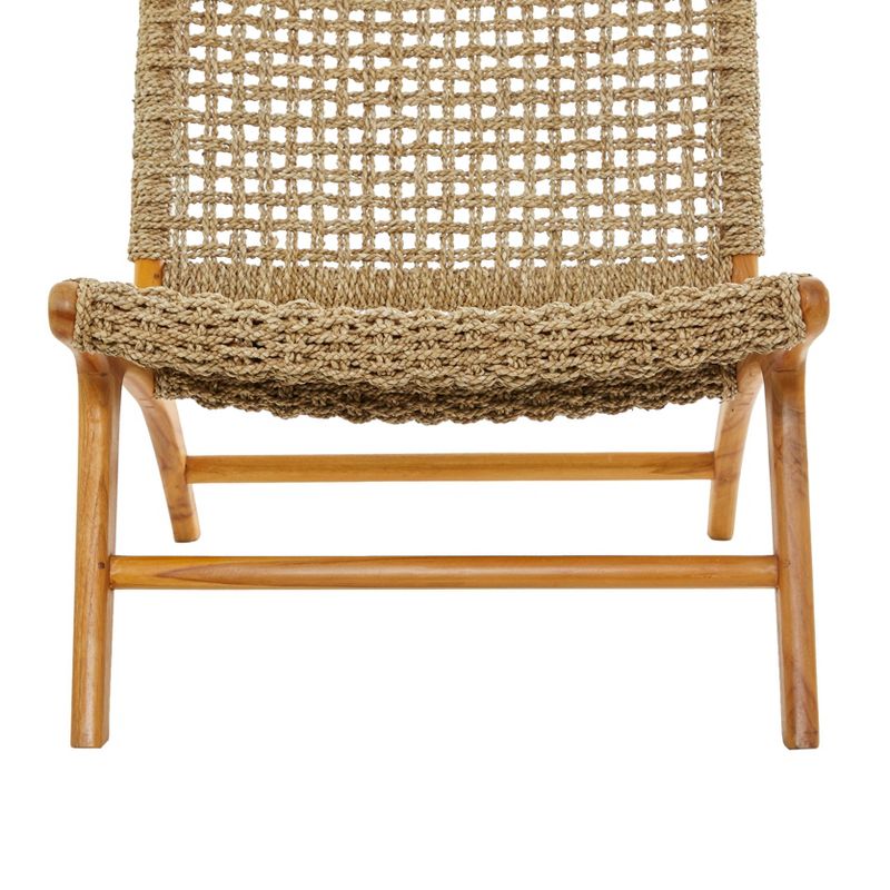 Modern Teak Wood and Woven Seagrass Accent Chair Brown - Olivia &#38; May, 4 of 8