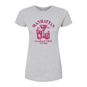 Women's - Instant Message - Manhattan Cocktail Club Fitted Graphic T-Shirt - 1 of 3