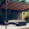 vidaXL 9-Piece Poly Rattan Patio Lounge Set with Cushions - Modular Outdoor Furniture Set for Garden, Patio, Deck - 2 of 4