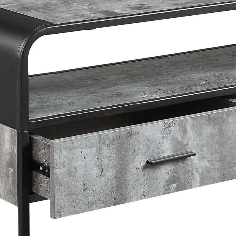 60&#34; Raziela Tv Stand and Console Concrete Gray and Black Finish - Acme Furniture, 2 of 7