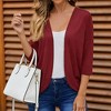 Open Front Knit Cardigan - Women's Basic Long Sleeve Casual Cover Up - 3 of 4