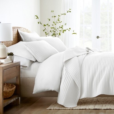 Stripes Floral and Diamonds Quilted Coverlet Set With Shams - Becky Cameron