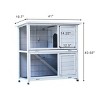LAOTIES 2-Story Rabbit Hutch for Outdoor,Bunny Cage with Run,No-Leak Removable Trays,Non-Slip Ramp And Waterproof Roof for Small Animals - 2 of 4
