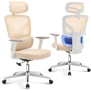 Ergonomic Office Desk Chair - High-Back Mesh Chair with Adjustable Lumbar, 3D Armrests, Headrest | Rolling Swivel for Home, Office, Gaming - 1 of 4