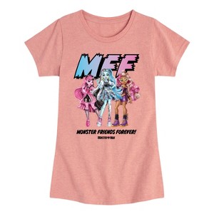 Girls' - Monster High - Draculaura Frankie Clawdeen Monster Friends Forever Fitted Short Sleeve Graphic T-Shirt - 1 of 4