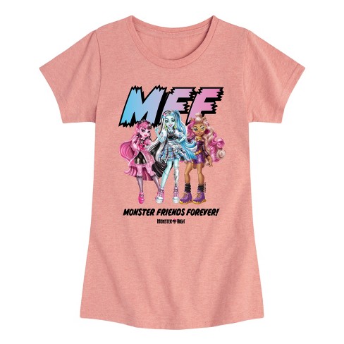 Girls' - Monster High - Draculaura Frankie Clawdeen Monster Friends Forever Fitted Short Sleeve Graphic T-Shirt - image 1 of 4