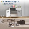 Nasitip 31.5" Hidden Cat Litter Box Furniture with Storage, Double Door Cabinet & Scratching Pad, White - 3 of 4