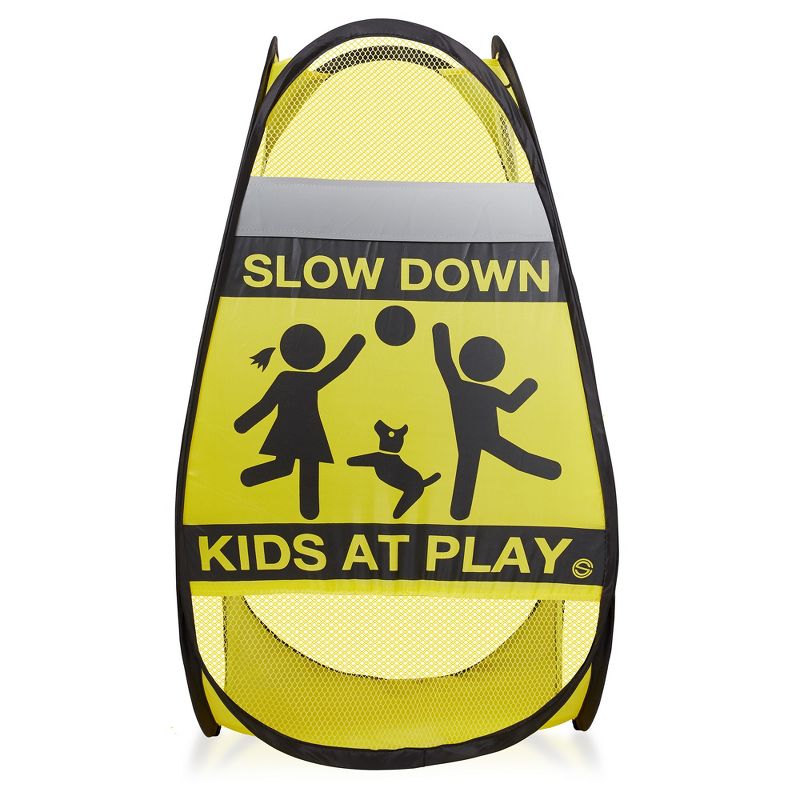 Dryser 3-Pack Caution Slow Down Kids at Play Safety Signs with Reflective Tape - 24" Yellow Pop-up Children at Play Signs, 2 of 8