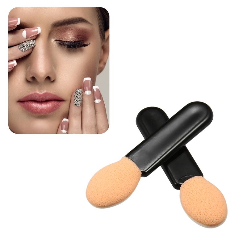 Unique Bargains Short Sponge Dual Sides EyeShadow Makeup Applicators Brushes Black 50 Pcs, 2 of 7