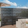 SpassWay 72"H x 47"W Outdoor Metal Garden Trellis Privacy Screen Lattice Panel Indoor Room Divider In Gray - 3 of 4