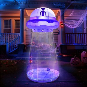Joyfy 9 FT Halloween Inflatable Outdoor Decoration, Inflatable Purple UFO with Built-in LEDs for Halloween Party Yard Garden Lawn Outside Decoration - 1 of 4