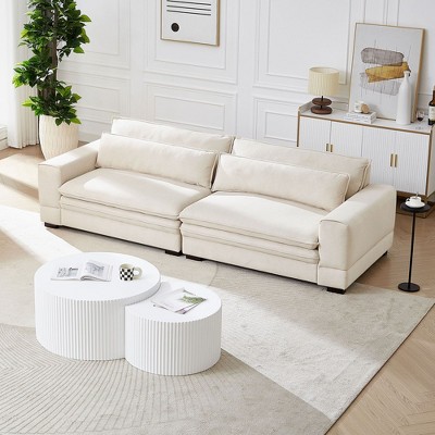 NicBex 104.72" Mid-Century Cloud Couch,Fabric Sofa for Bedroom,Modern Sofas for Living Room,Apartments & Office