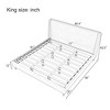 Queen/King Size Velvet Upholstered Platform Bed Frame with Wingback Headboard and Walnut Wooden Legs, Beige, No Box Spring Needed-ModernLuxe - 3 of 4