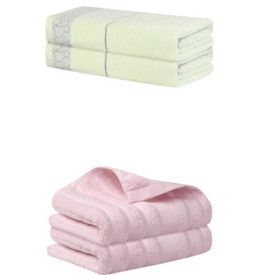 REGALWOVEN Bathroom Gym SPA Cotton Soft Absorbent Bath Hands Towel Set 2 Pcs